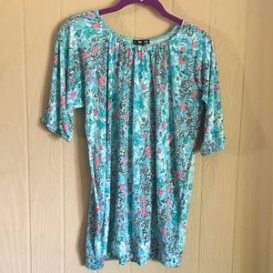 Raglan Sleeve Elastic Neck Boho Top